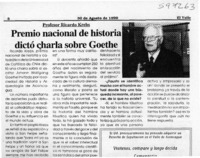 Premio nacional de historia dictó charla sobre Goethe  [artículo]