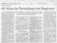60 Años de periodismo en regiones  [artículo]