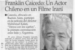 Franklin Caicedo, un actor chileno en un filme iraní  [artículo]