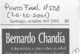 Bernardo Chandía  [artículo] A. L.