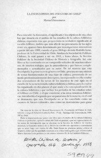 La Enciclopedia del folclore de Chile  [artículo]