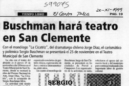 Buschman hará teatro en San Clemente  [artículo]