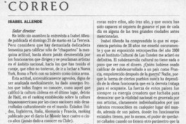 Isabel Allende  [artículo] Mario Catro-Hansen