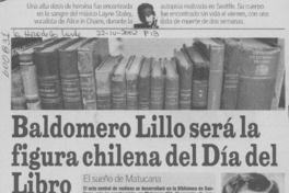 Baldomero Lillo será la figura chilena del Día del Libro  [artículo] Fany Mazuela Figueroa