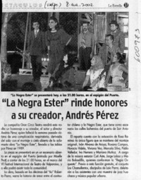 "La Negra Ester" rinde honores a su creador, Andrés Pérez  [artículo]