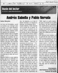 Andrés Sabella y Pablo Neruda  <artículo> Julio Humberto Andaur Moya