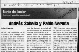 Andrés Sabella y Pablo Neruda  <artículo> Julio Humberto Andaur Moya
