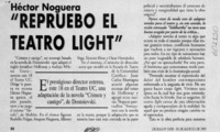 "Repruebo el teatro light"  [artículo] Francisca Navarro R.