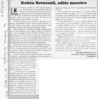 Rubén Sotoconil, adiós maestro  [artículo] Juan Bracamonte Becerra