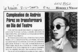 Cumpleaños de Andrés Pérez se transformará en Día del Teatro  [artículo]