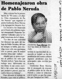 Homenajearon obra de Pablo Neruda  [artículo]