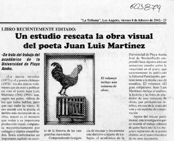 Un estudio rescata la obra visual del poeta Juan Luis Martínez  [artículo]