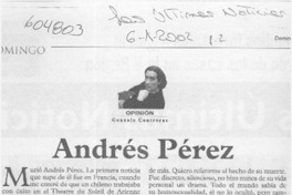 Andrés Pérez  [artículo] Gonzalo Contreras