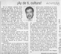¡Ay de ti, cultura!  [artículo] Eduardo Urrutia Gómez