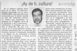 ¡Ay de ti, cultura!  [artículo] Eduardo Urrutia Gómez