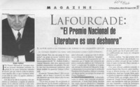 Lafourcade, "El Premio Nacional de Literatura es una deshonra"  [artículo] Sergio Tanhnuz