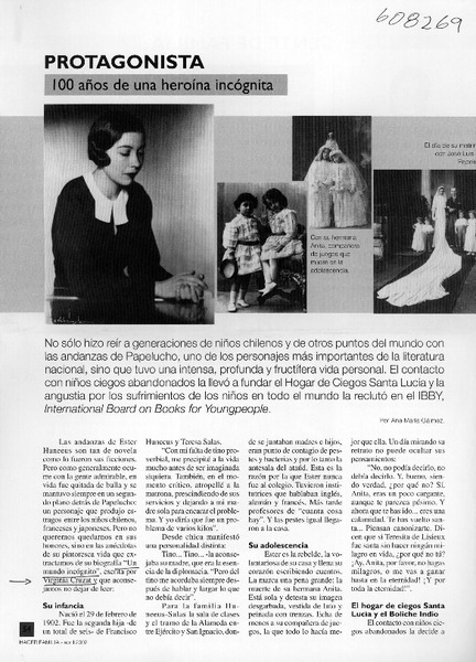 100 años de una heroína incógnita  [artículo] Ana María Galmez