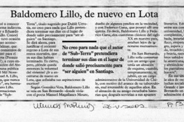 Baldomero Lillo, de nuevo en Lota  [artículo] Filebo