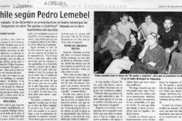 Chile según Pedro Lemebel  [artículo] Claudia Carvajal