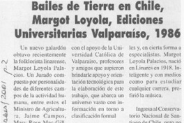 Bailes de tierra en Chile, Margot Loyola  [artículo]