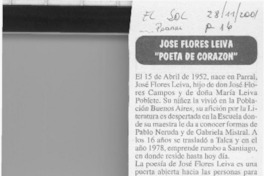 José Flores Leiva "Poeta de corazón"  [artículo]