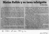 Matías Rafide y su tarea infatigable  [artículo] Luis Merino Reyes