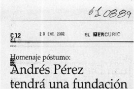 Andrés Pérez tendrá una fundación  [artículo]