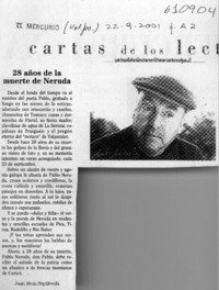 28 años de la muerte de Neruda  [artículo] Juan Meza Sepúlveda
