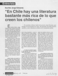 "En Chile hay una literatura bastante más rica de lo que creen los chilenos"