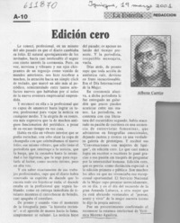 Edición cero  [artículo] Alberto Carrizo