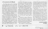 A la memoria de Allende  [artículo] Edison Barría