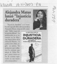Alejandra Matus lanzó "Injusticia duradera"  [artículo]