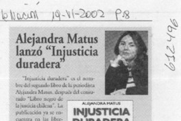 Alejandra Matus lanzó "Injusticia duradera"  [artículo]