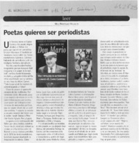 Poetas quieren ser periodistas  [artículo] Mili Rodríguez Villouta