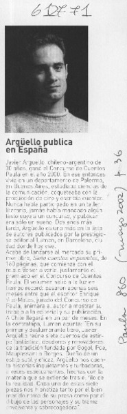Argüello publica en España  [artículo]