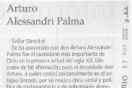 Arturo Alessandri Palma  [artículo] Sergio Guilisasti Tagle