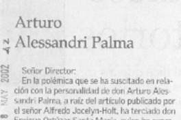 Arturo Alessandri Palma  [artículo] Gil Sinay Sestopal