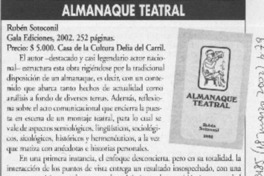 Almanaque teatral  [artículo] Luis Rodríguez
