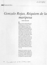 Gonzalo Rojas, Réquiem de la mariposa  [artículo] Jaime Quezada