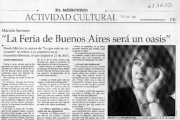 "La Feria de Buenos Aires será un oasis"  [artículo] Carolina Andonie Dracos