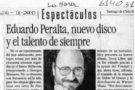 Eduardo Peralta, nuevo disco y el talento de siempre  [artículo]