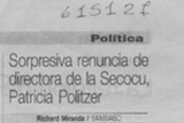 Sorpresiva renuncia de directora de la Secocu  [artículo] Richard Miranda