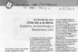 Chile lee a la tierra, Subterra, en homenaje a Baldomero Lillo  [artículo]