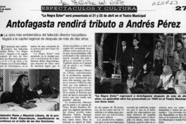 Antofagasta rendirá tributo a Andrés Pérez  [artículo]