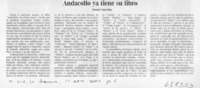 Andacollo ya tiene su libro  [artículo] Gonzalo Tapia Díaz