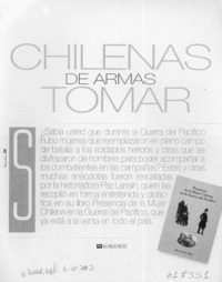 Chilenas de armas tomar  [artículo] Ana María Barra