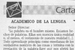 Académico de la Lengua  [artículo] Federico Pastene Labrín