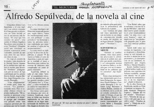 Luis Sepúlveda, de la novela al cine  [artículo]