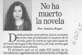 No ha muerto la novela  [artículo] Sandra Rogel