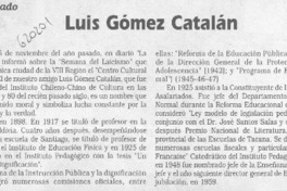 Luis Gómez Catalán  [artículo] Darío de la Fuente D.